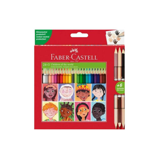 Picture of FABER CASTELL PENCIL COLOURS X24+3 (CHILDREN OF THE WORLD)